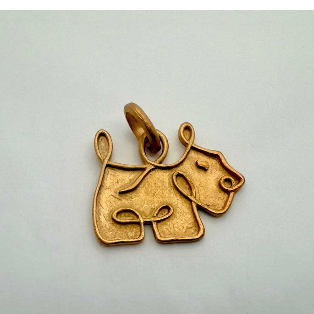 Vintage 80s Signed AGATHA PARIS Scottie Dog Pendant Gold Tone